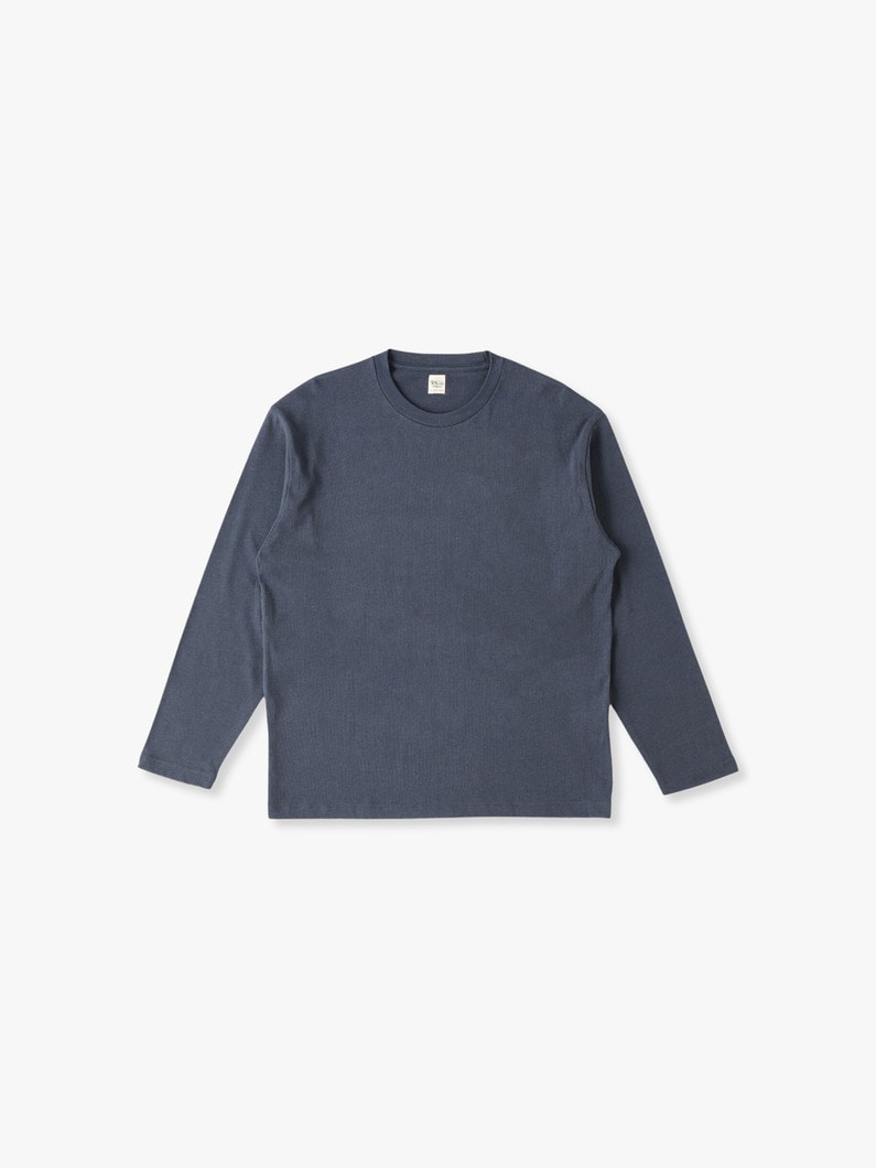 Bamboo Cotton Plain Stitch Long Sleeve Tee 詳細画像 navy