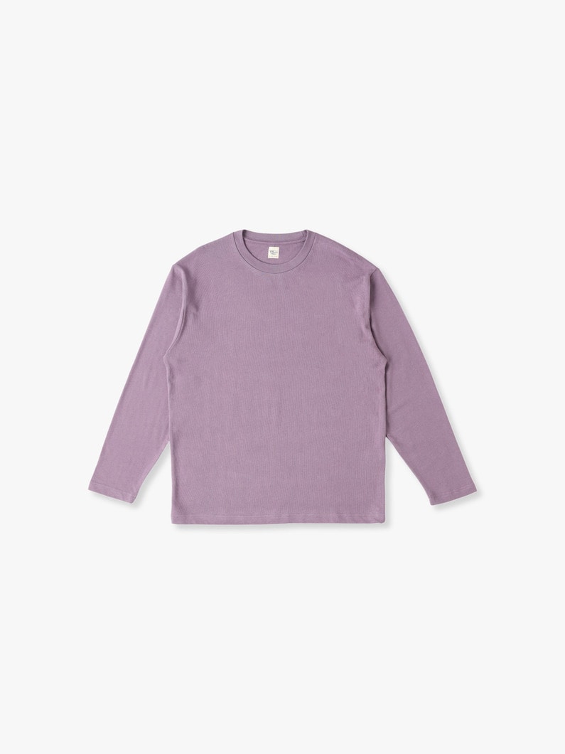 Bamboo Cotton Plain Stitch Long Sleeve Tee 詳細画像 purple