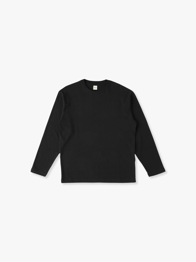 Bamboo Cotton Plain Stitch Long Sleeve Tee 詳細画像 black