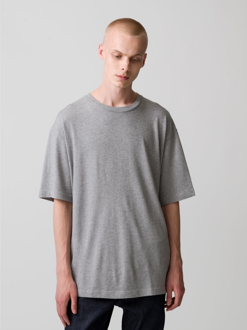 Bamboo Cotton Plain Stitch Tee 詳細画像 top gray 1