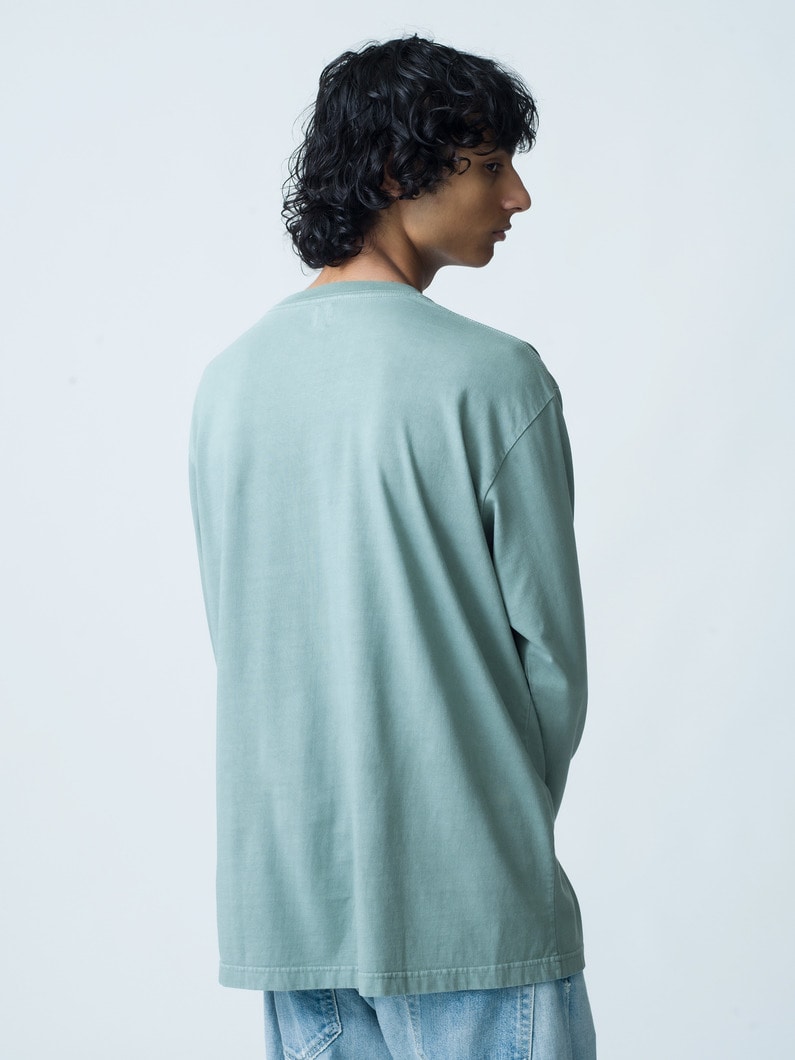 Organic Cotton Garment Sulfur Dyed Long Sleeve Tee 詳細画像 green 2