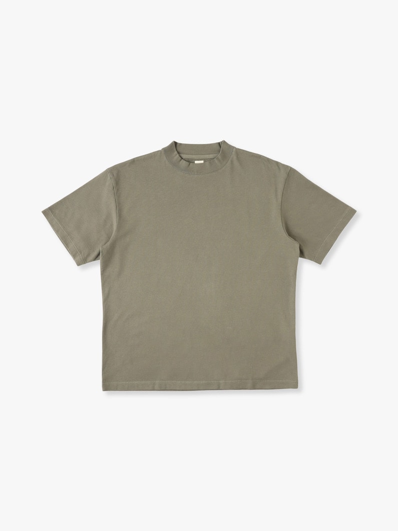 Soft Twist Yarn Mock Neck Tee 詳細画像 khaki 1