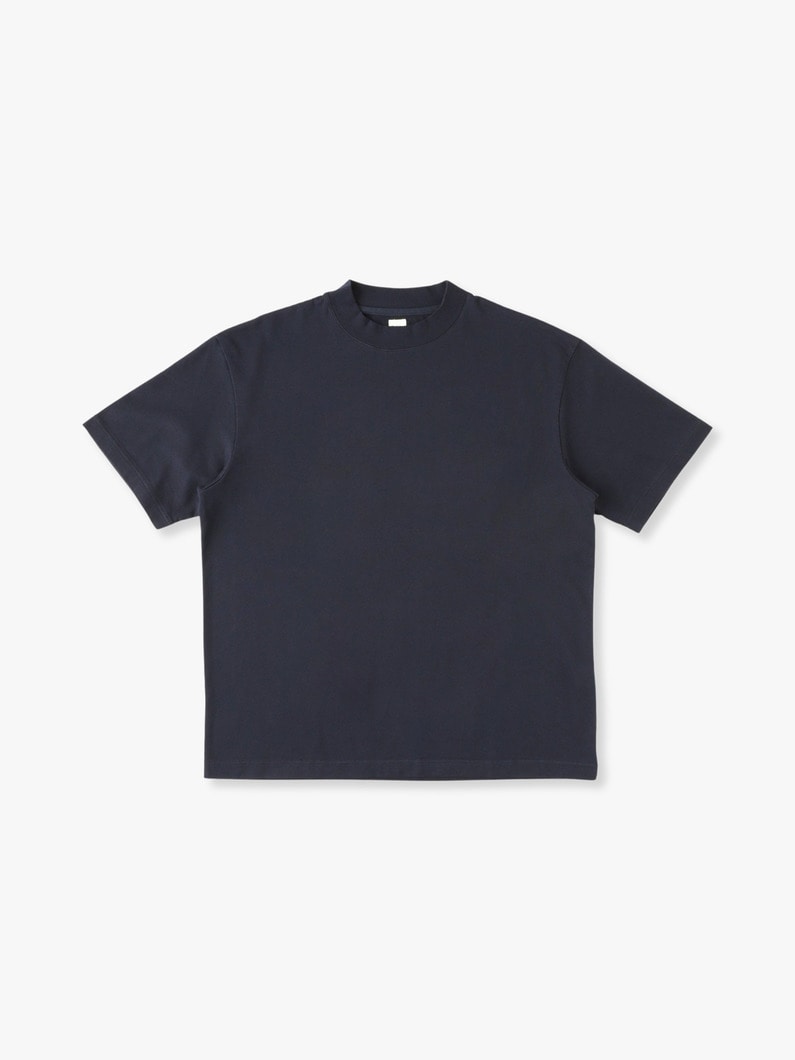 Soft Twist Yarn Mock Neck Tee 詳細画像 navy 1