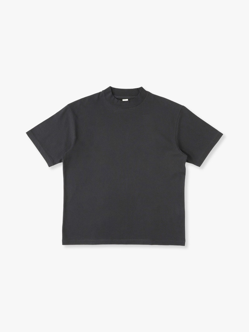 Soft Twist Yarn Mock Neck Tee 詳細画像 black