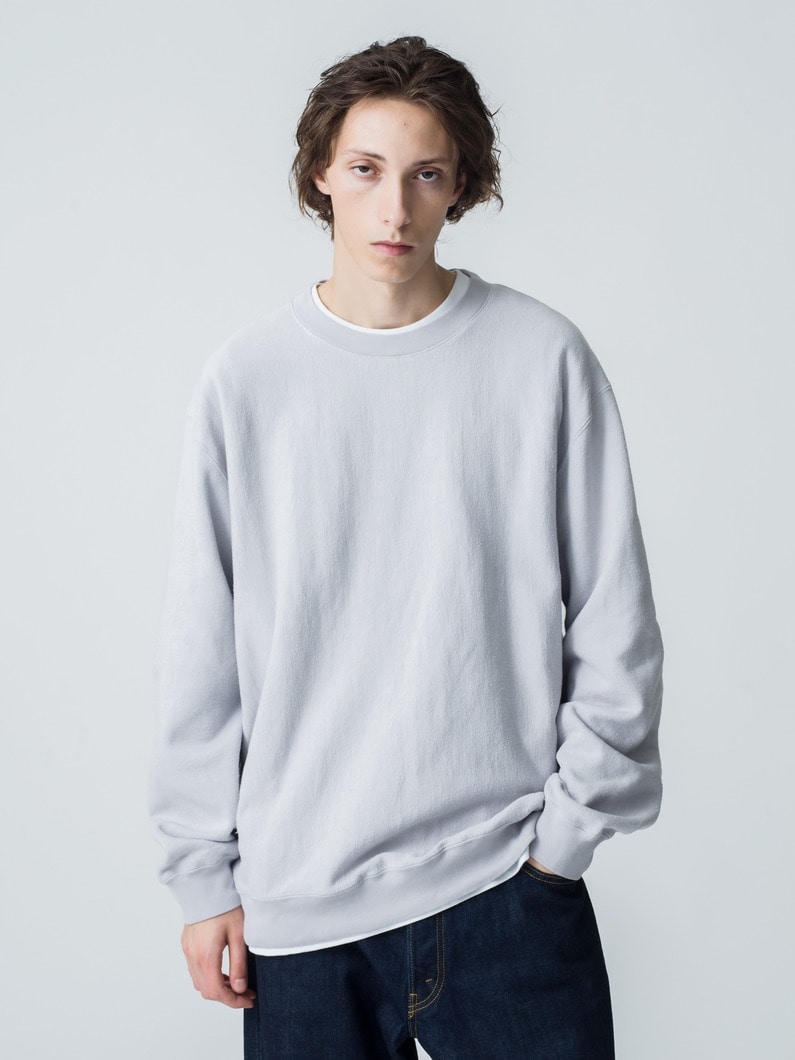 Organic Cotton Washed Sweat Pullover 詳細画像 light gray