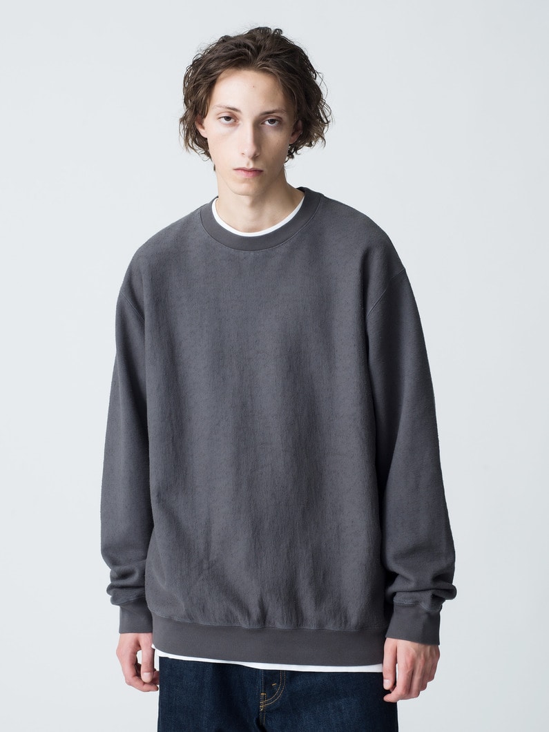 Organic Cotton Washed Sweat Pullover 詳細画像 black