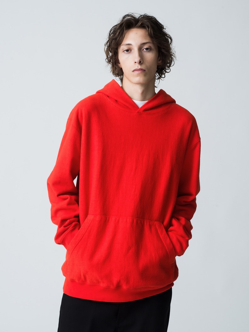 Organic Cotton Washed Sweat Hoodie 詳細画像 red 1