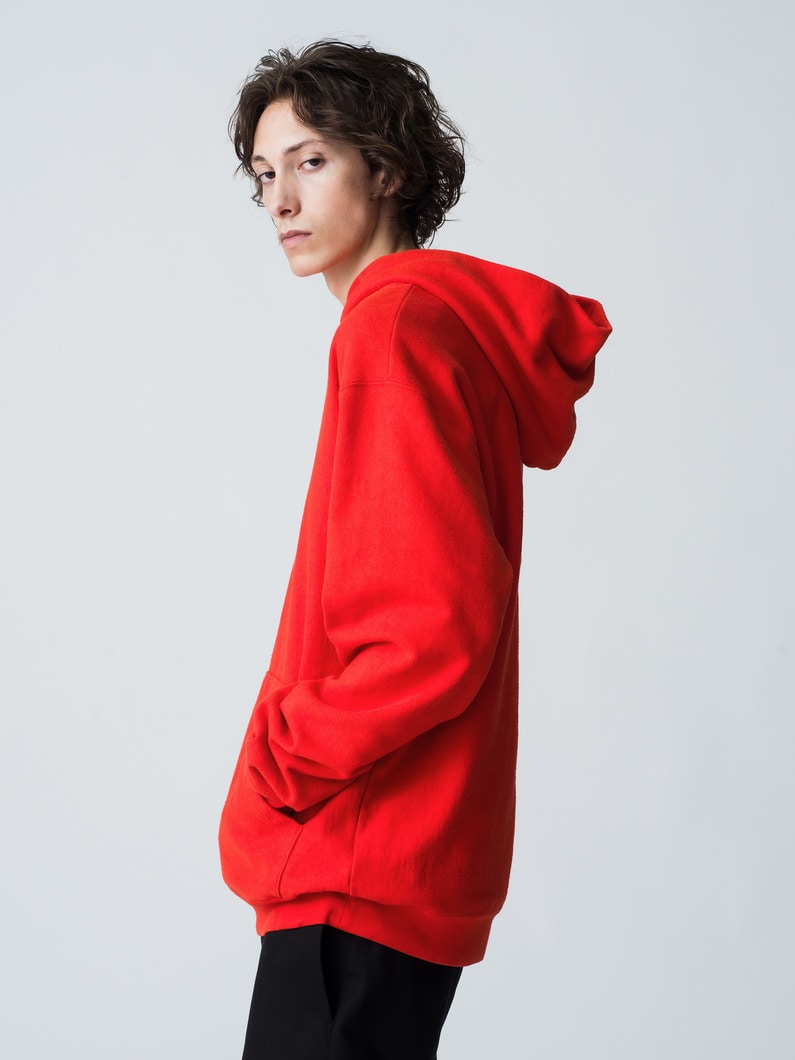 Organic Cotton Washed Sweat Hoodie 詳細画像 red 2