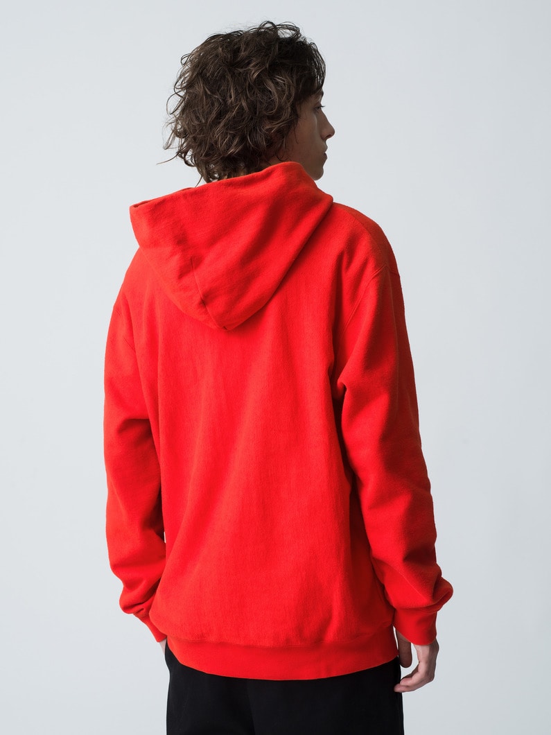 Organic Cotton Washed Sweat Hoodie 詳細画像 red 3