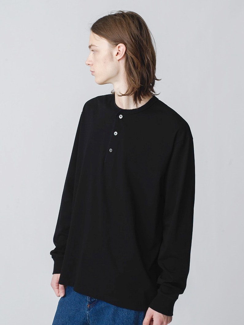 Tight Tension Clear Henry Neck Tee | ティーシャツ 詳細画像 black 1