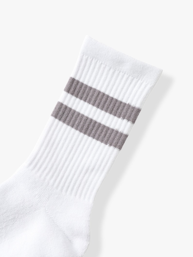 Line Socks（beige/khaki/medium gray/navy/gray/black） 詳細画像 gray 1