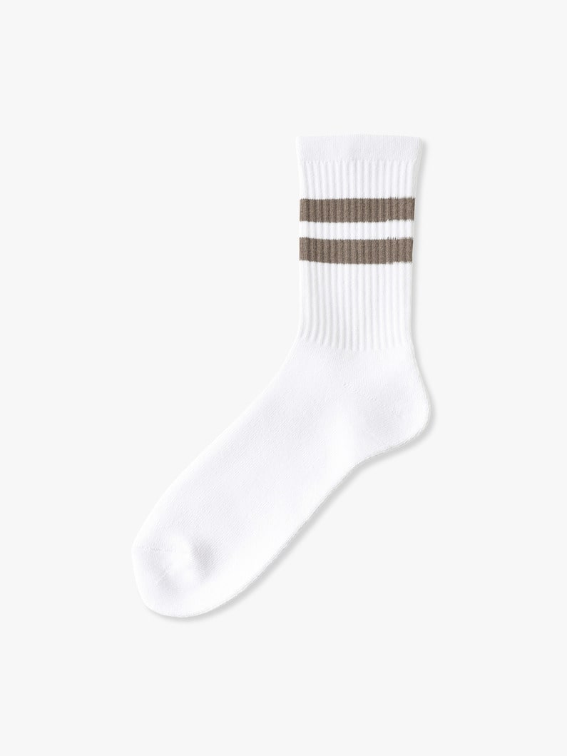 Line Socks（beige/khaki/medium gray/navy/gray/black） 詳細画像 khaki