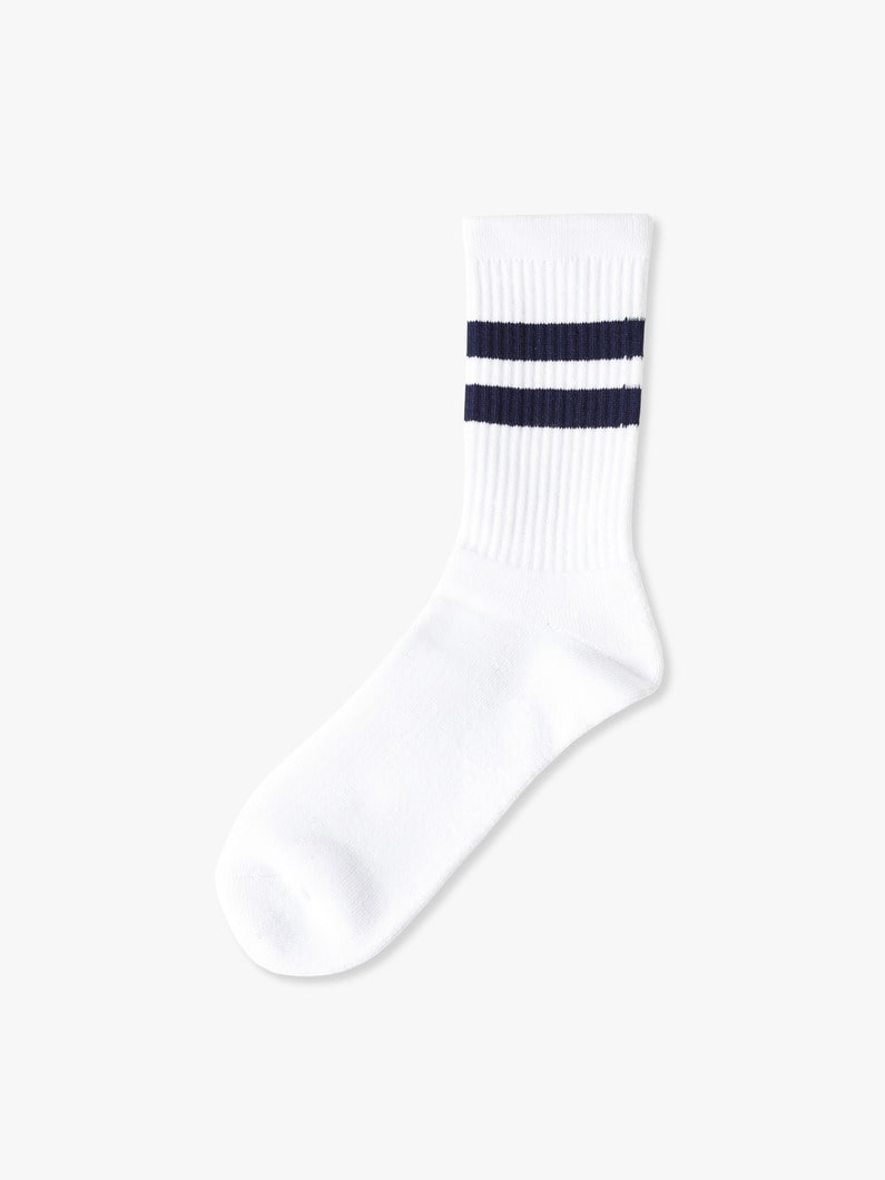 Line Socks（beige/khaki/medium gray/navy/gray/black） 詳細画像 navy