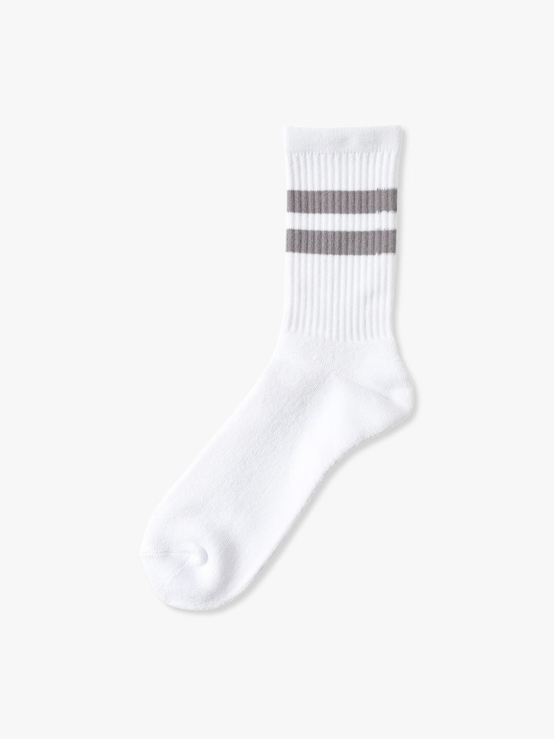 Line Socks（beige/khaki/medium gray/navy/gray/black） 詳細画像 medium gray