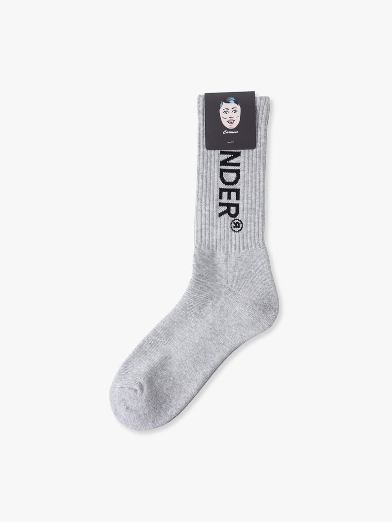 ロゴ ソックス（ホワイト/ブラック/ピンク/オレンジ/オリーブ/ライトブルー） 詳細画像 gray