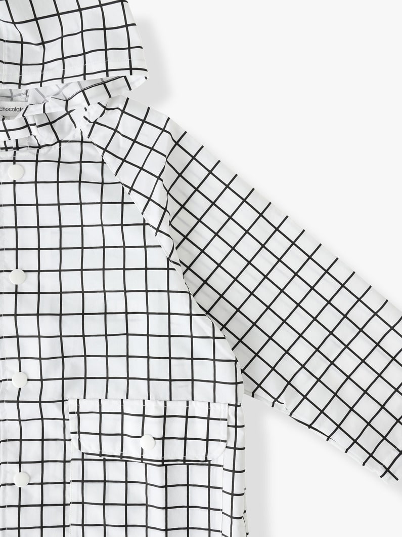 Geometry Rain Coat (grid/100-110cm) 詳細画像 white 2