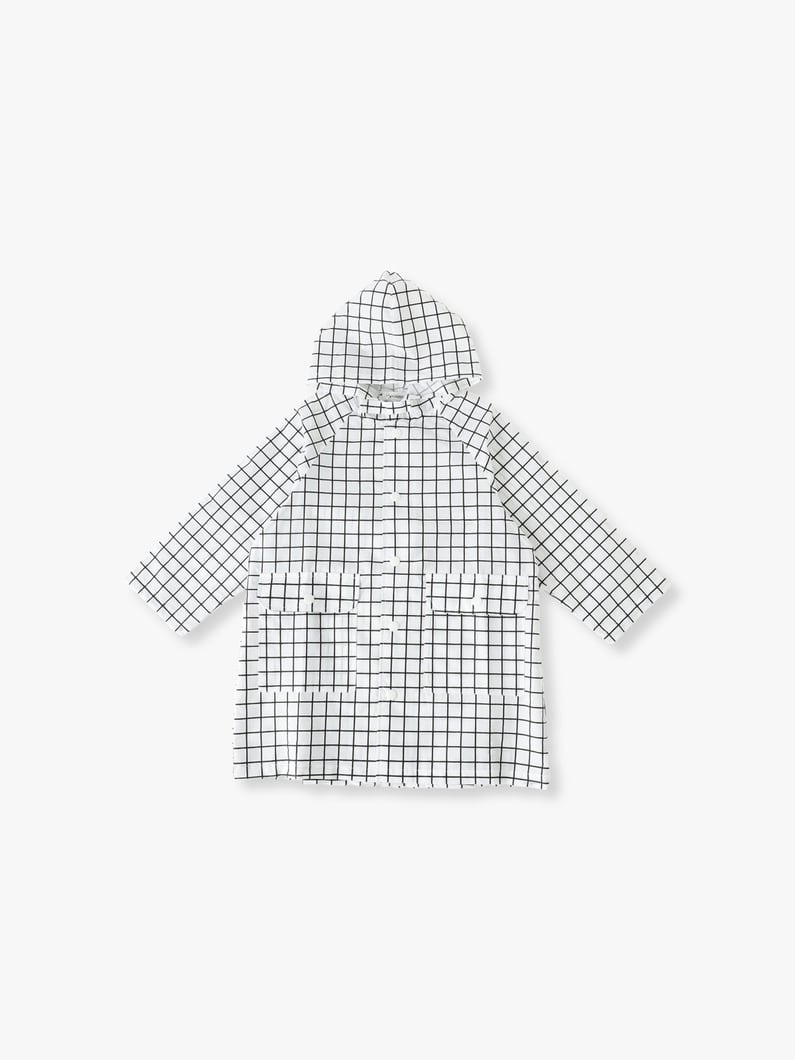 Geometry Rain Coat (grid/100-110cm) 詳細画像 white 1