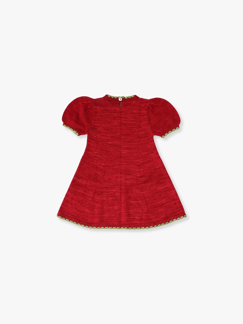 Crochet Trim Puff Dress (4year) 詳細画像 burgundy 1