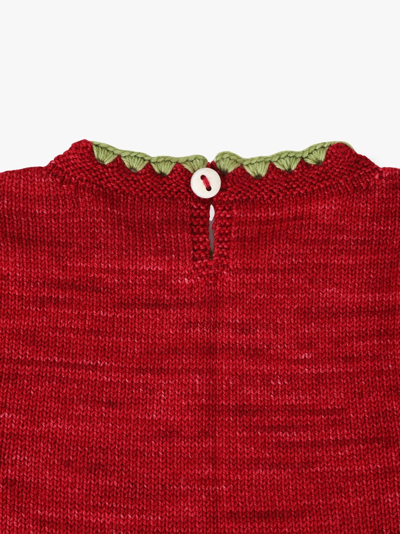 Crochet Trim Puff Dress (4year) 詳細画像 burgundy 3