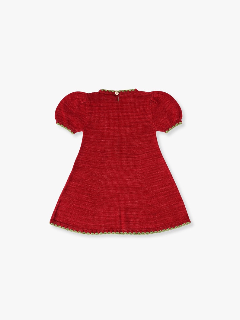 Crochet Trim Puff Dress (6year) 詳細画像 burgundy 1