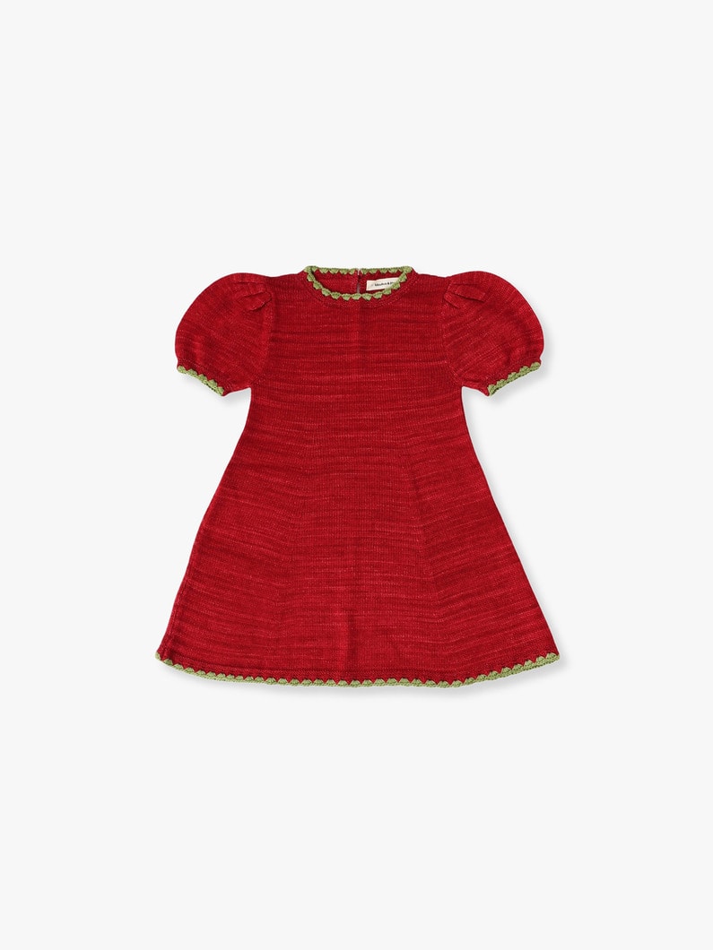 Crochet Trim Puff Dress (6year) 詳細画像 burgundy 1