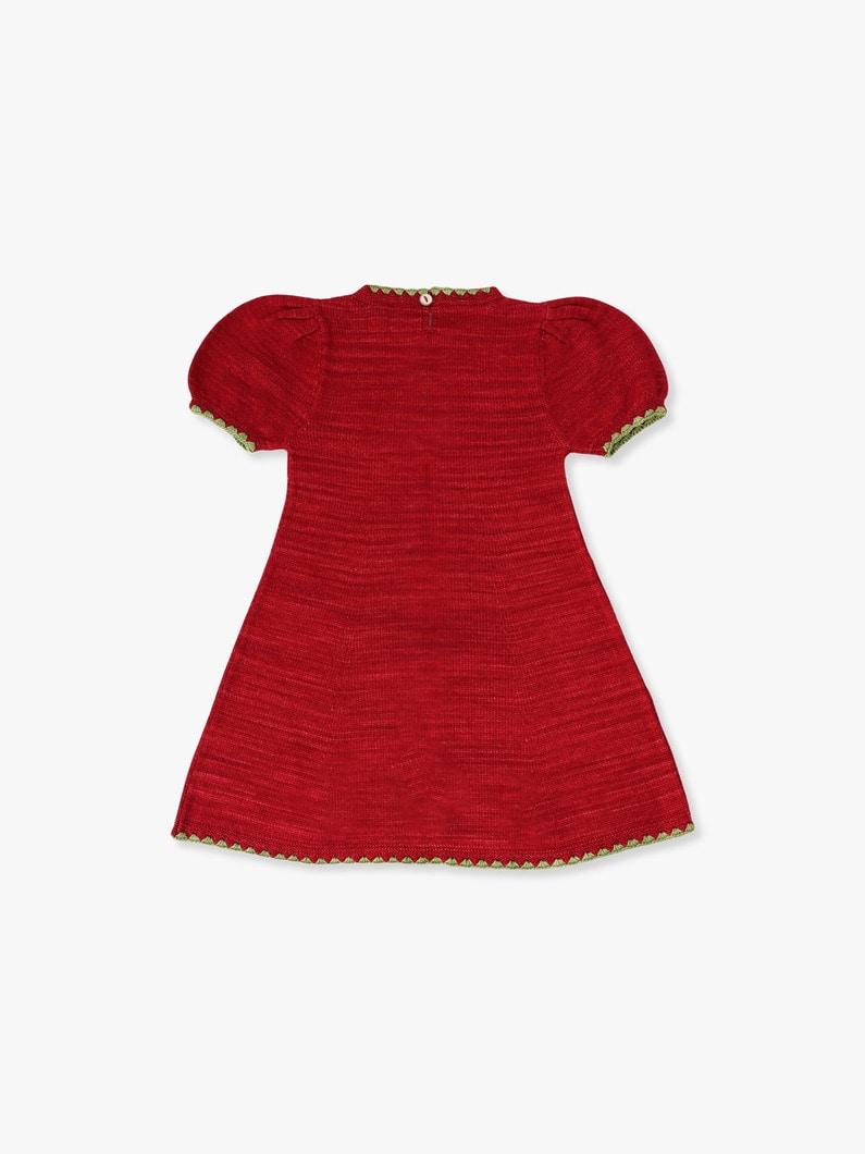 Crochet Trim Puff Dress (8year) 詳細画像 burgundy 1