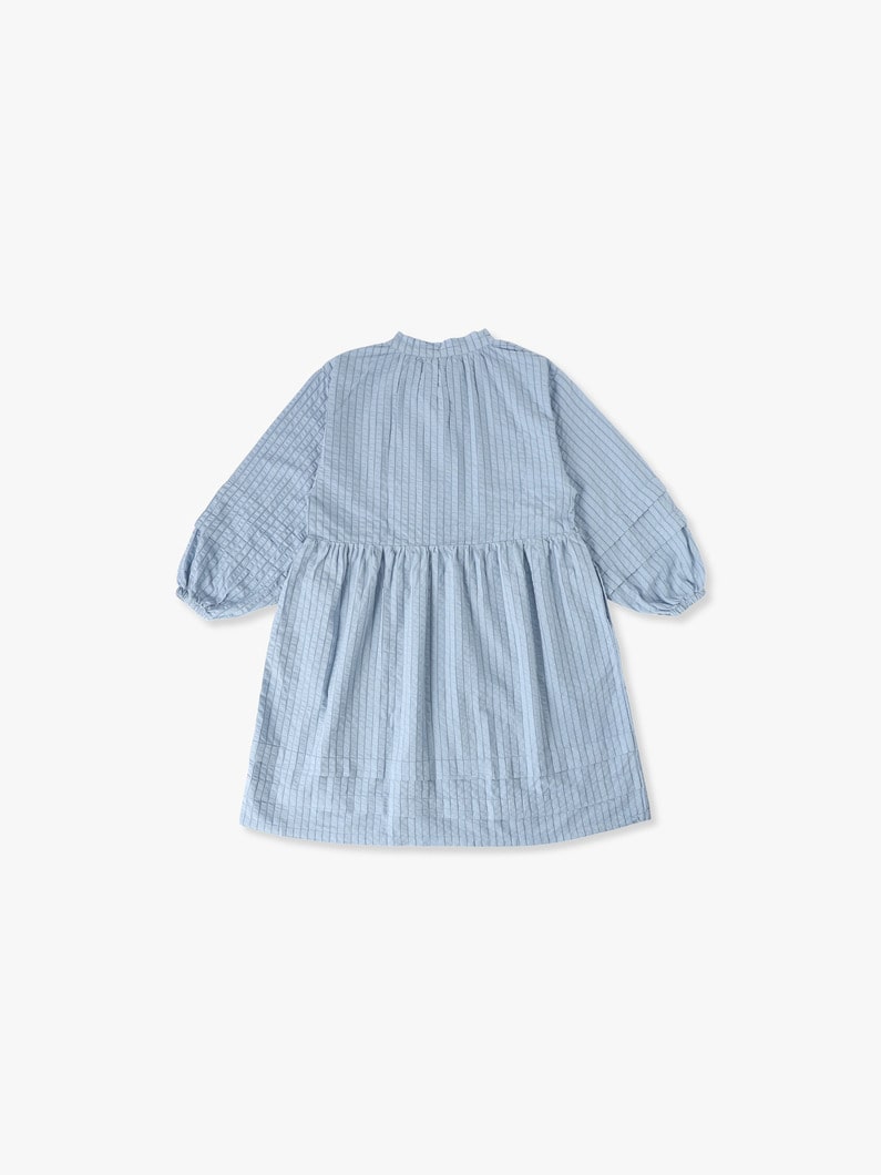 Seer Sucker Pleated Dress (8/10year) 詳細画像 blue 1