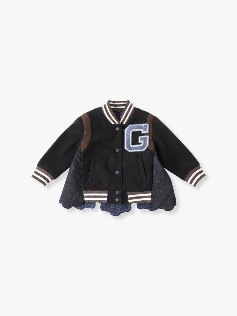 Scallaped Quilt Varsity Jacket (100/120cm) 詳細画像 black 1