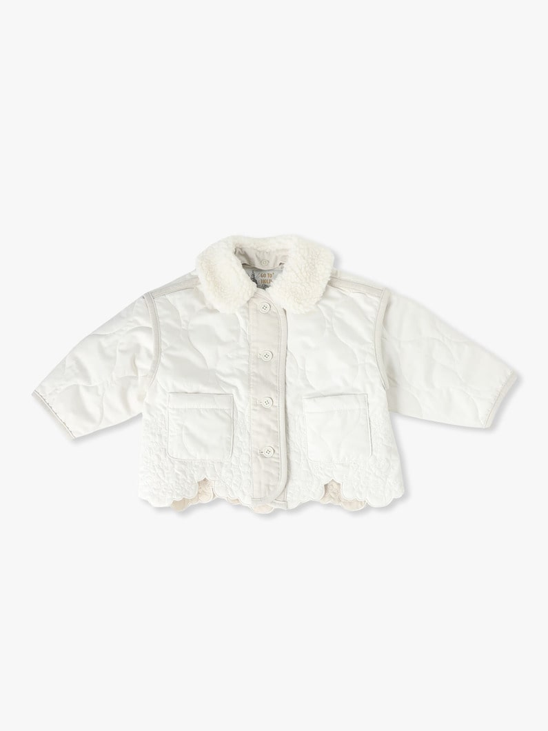 Scallop Quilt Jacket (100/120cm) 詳細画像 white 2