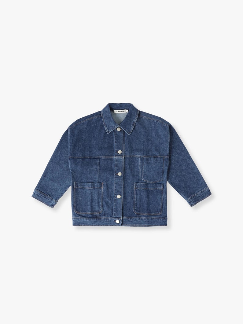 Oversized Blue Denim Jacket (8/10year) 詳細画像 indigo 4