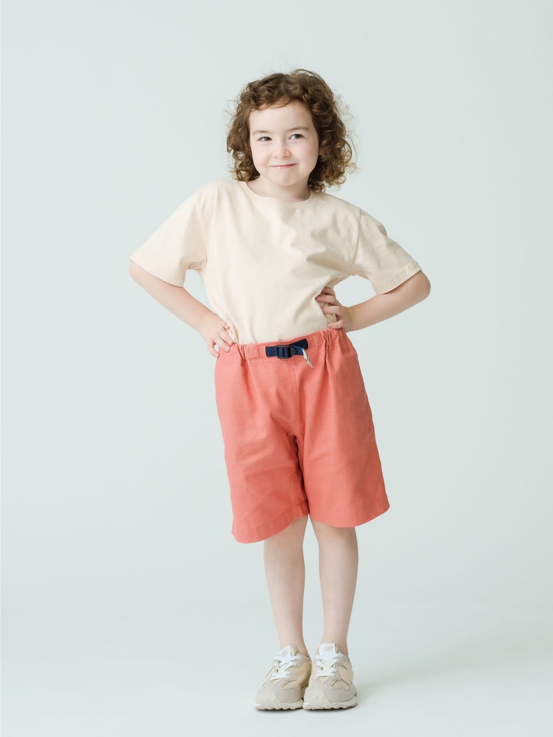 Linen Cotton Fabric Shorts (red/blue/coral/100-130cm) 詳細画像 coral 1