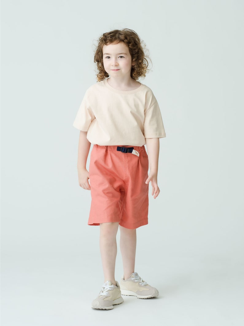 Linen Cotton Fabric Shorts (red/blue/coral/100-130cm) 詳細画像 coral 2