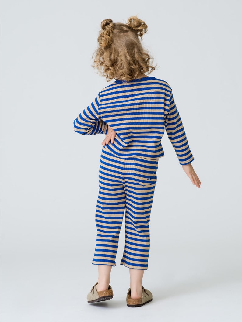 リブ ストライプ レギンス 詳細画像 blue 5