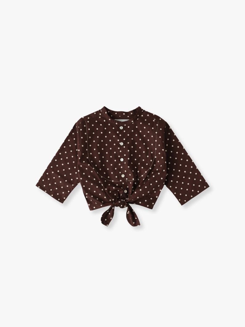 Dot Bow Shirt (brown/blue/100-135cm) 詳細画像 brown