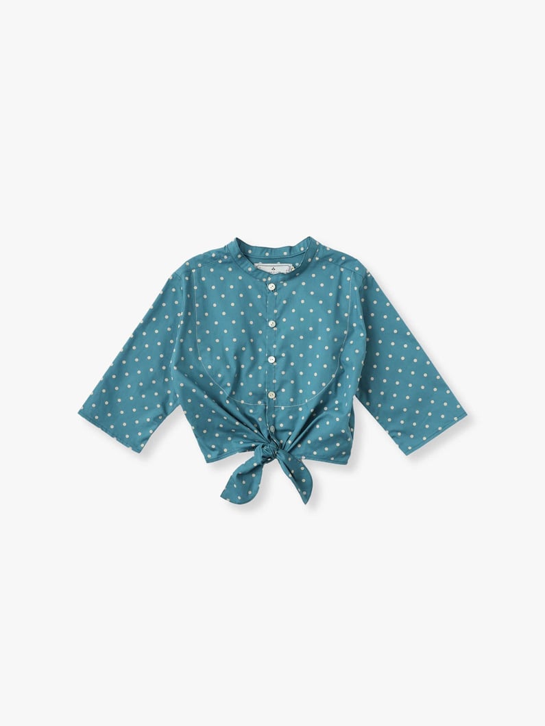 Dot Bow Shirt (brown/blue/100-135cm) 詳細画像 blue 4