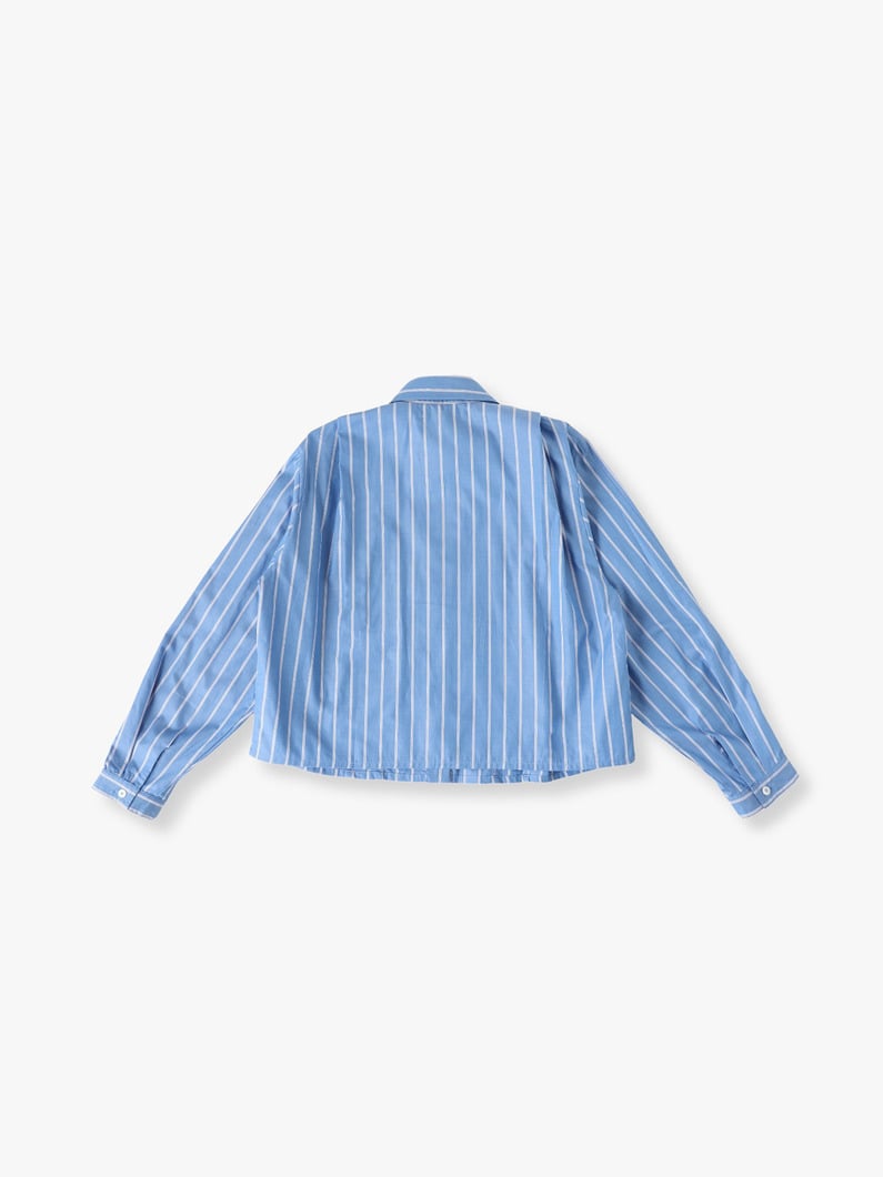 Striped Seersucker Shirt (8/10year) 詳細画像 blue 1