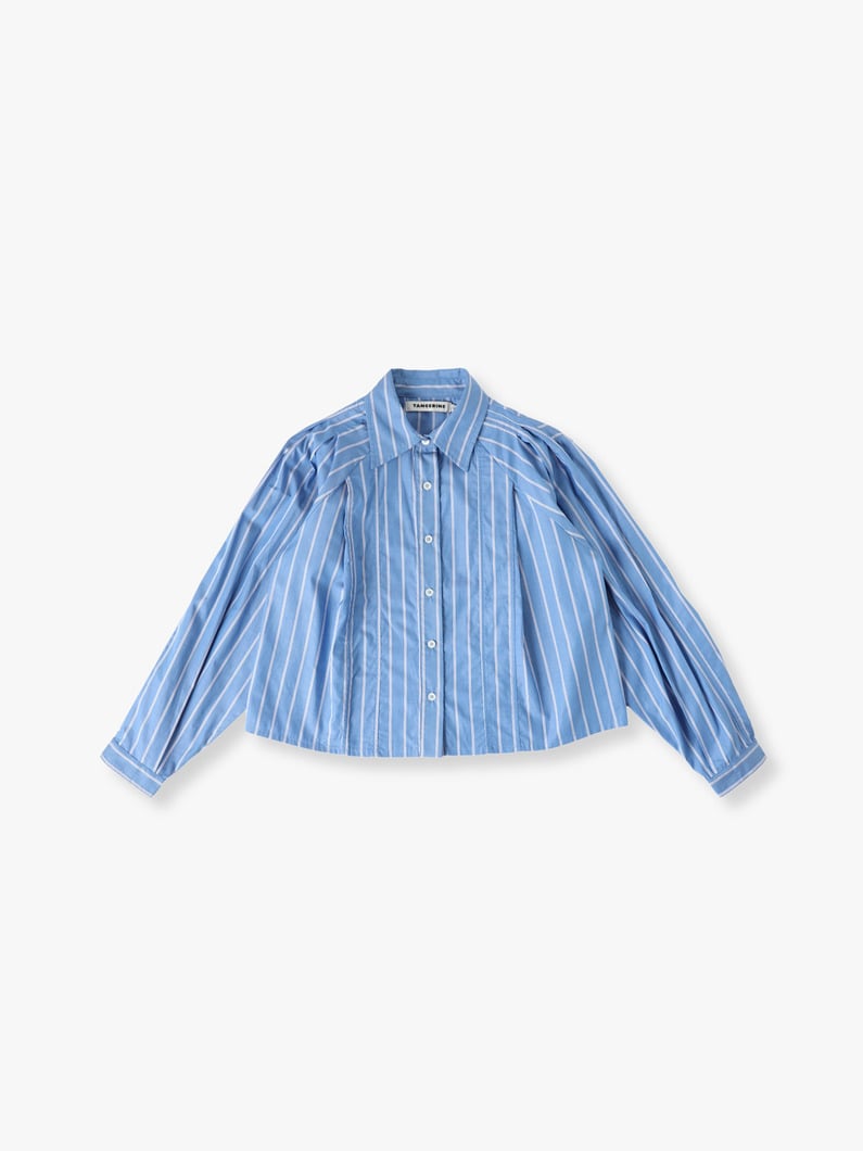 Striped Seersucker Shirt (8/10year) 詳細画像 blue 1