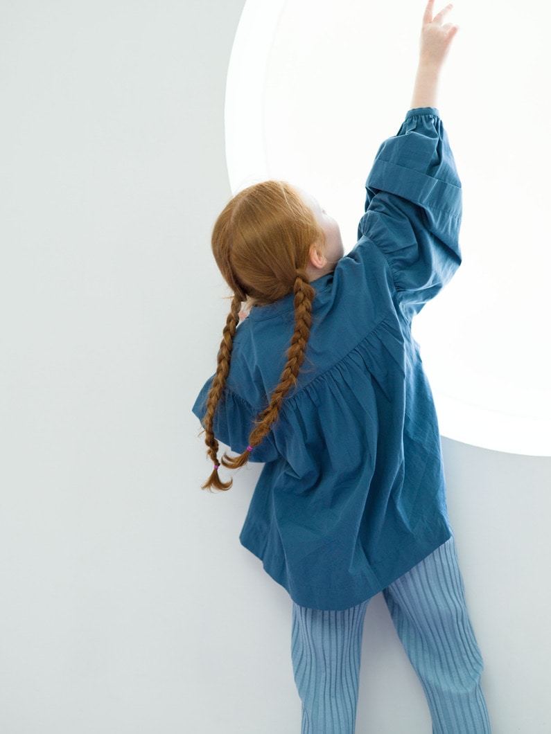 Box Pleated Blouse (8/10year) 詳細画像 blue 1