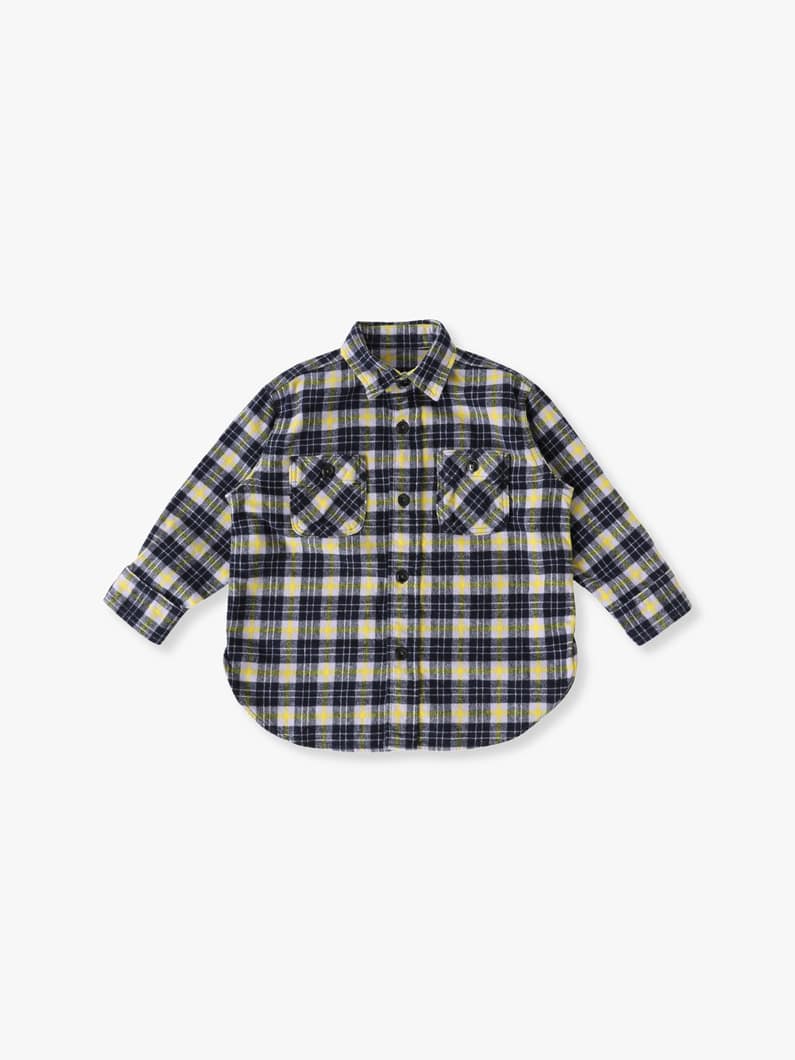 Brushed Checked Shirt (100/120cm) 詳細画像 light purple 1