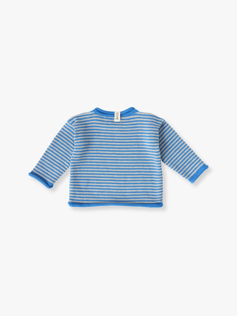 Snail Striped Knit Pullover (blue/yellow/6-12month) 詳細画像 yellow 1