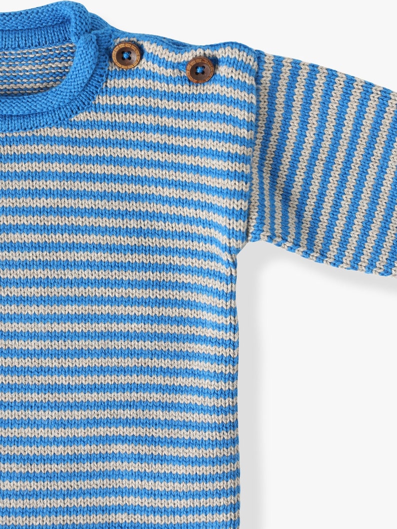 Snail Striped Knit Pullover (blue/yellow/6-12month) 詳細画像 yellow 2