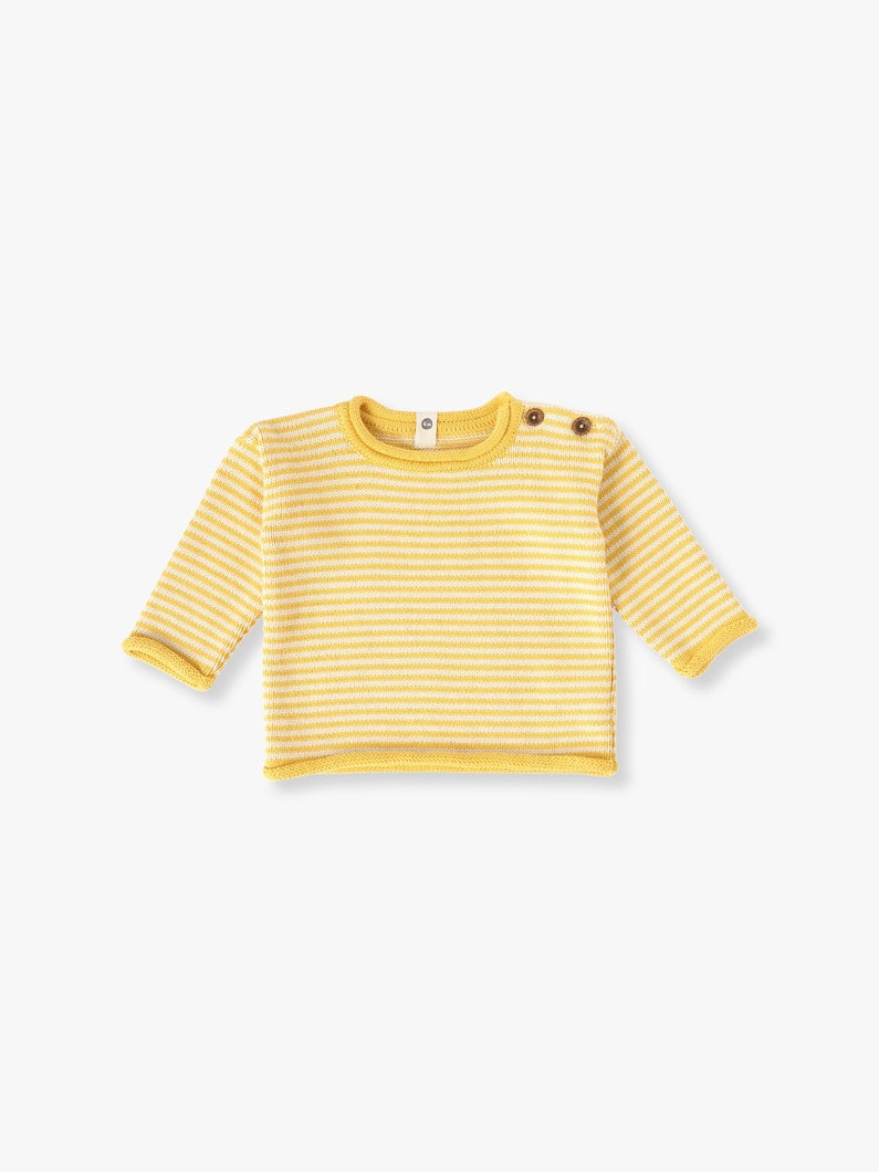 Snail Striped Knit Pullover (blue/yellow/6-12month) 詳細画像 yellow 1