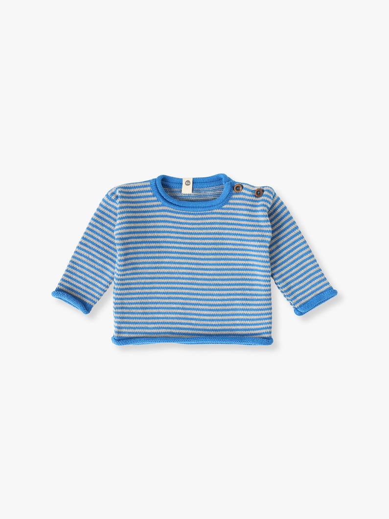 Snail Striped Knit Pullover (blue/yellow/6-12month) 詳細画像 blue