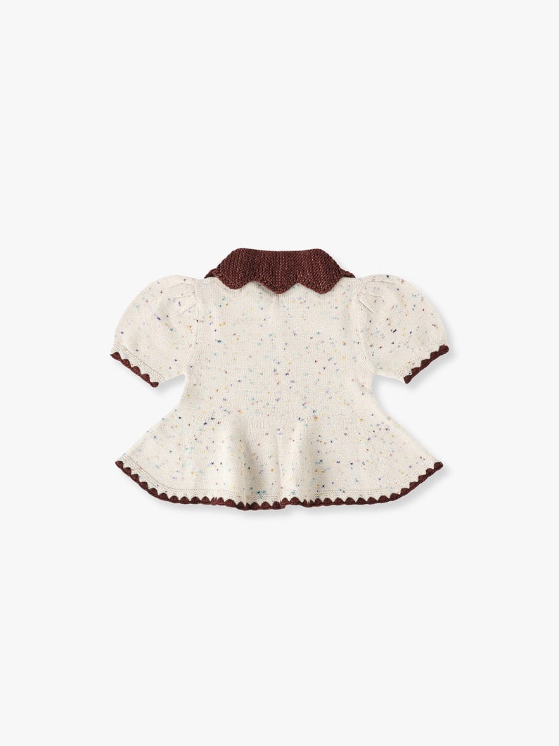 Crochet Trim Puff Top (4year) 詳細画像 off white 1