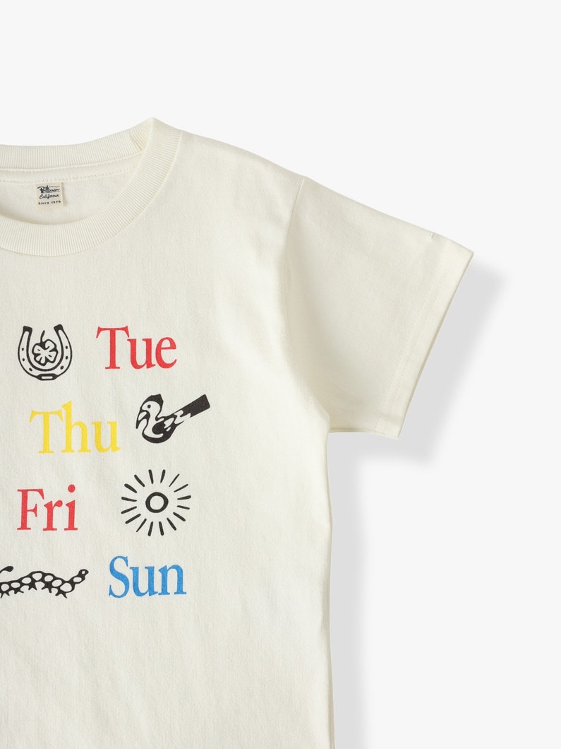 Day of Week Tee (85-130cm) 詳細画像 off white 2