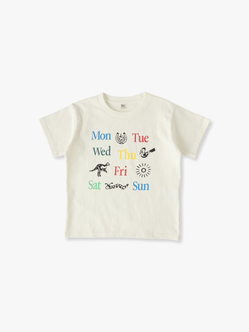 Day of Week Tee (85-130cm) 詳細画像 off white 4