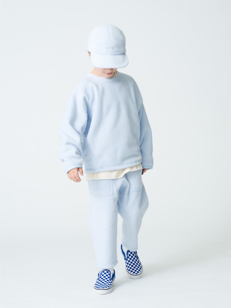 Fleece Crew Neck Pullover (beige/light blue/gray/100-140cm) 詳細画像 light blue 2