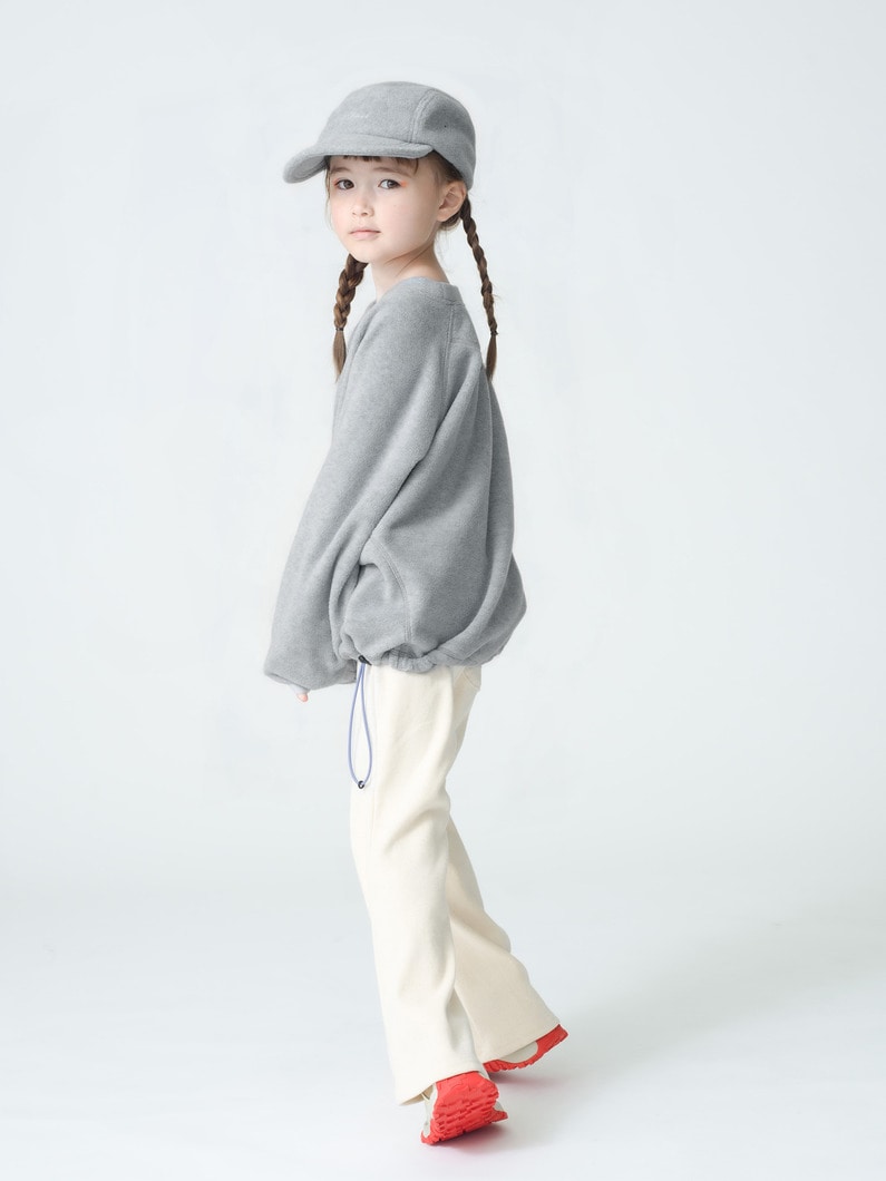 Fleece Crew Neck Pullover (beige/light blue/gray/100-140cm) 詳細画像 gray 2