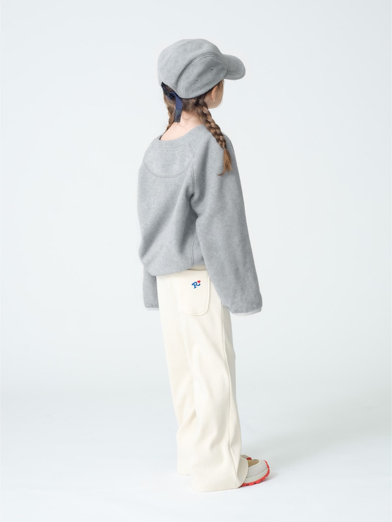 Fleece Crew Neck Pullover (beige/light blue/gray/100-140cm) 詳細画像 gray 3