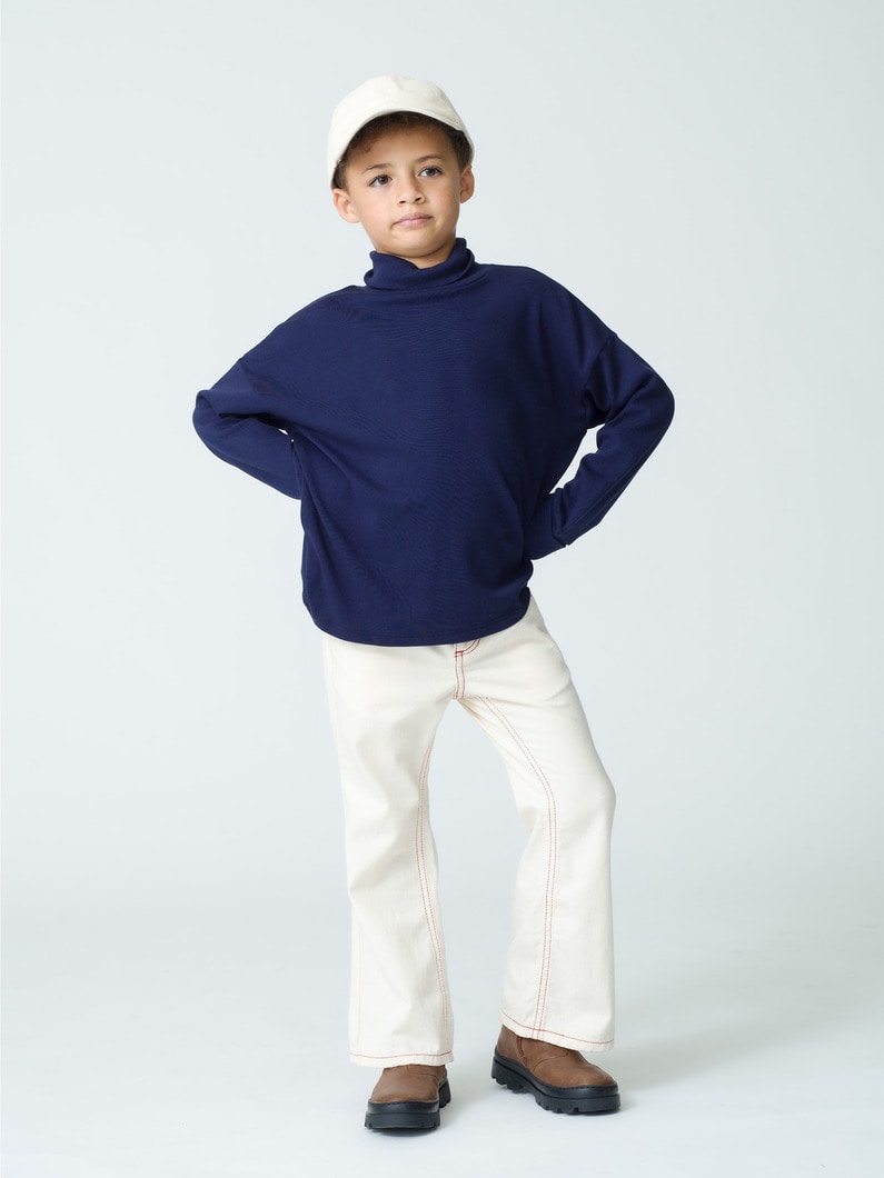 Turtle Neck Pullover (off white/navy/lavender) 詳細画像 navy 2